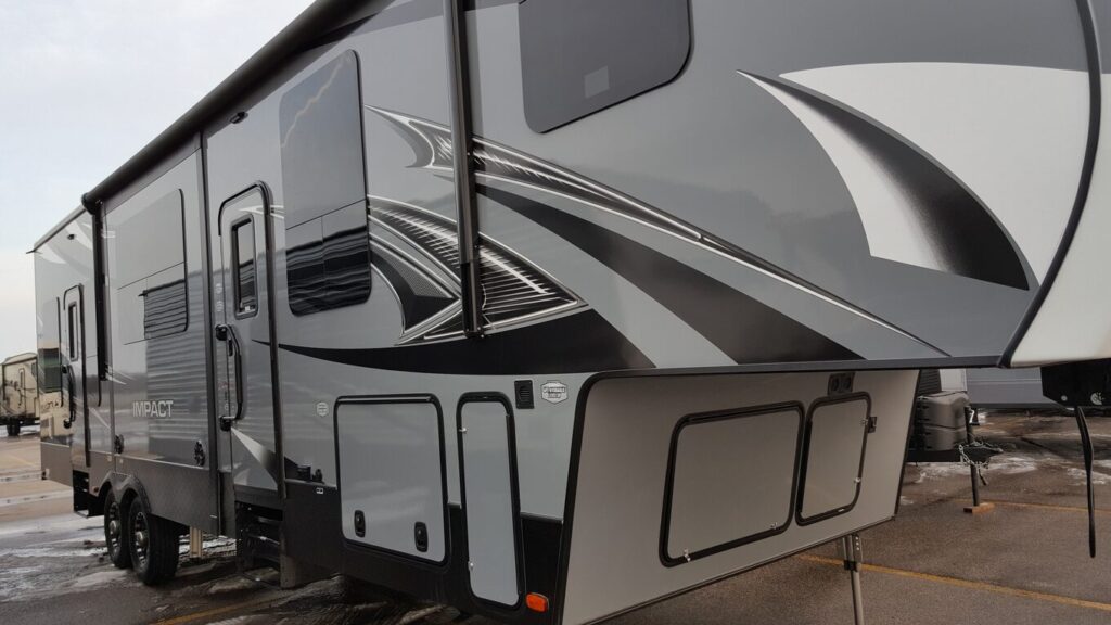 RV exterior detail.