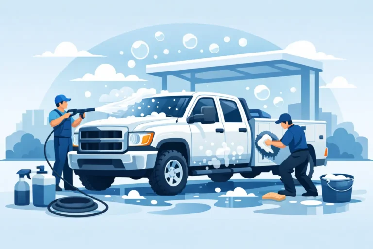 How to Wash Work Trucks Without Damaging Them