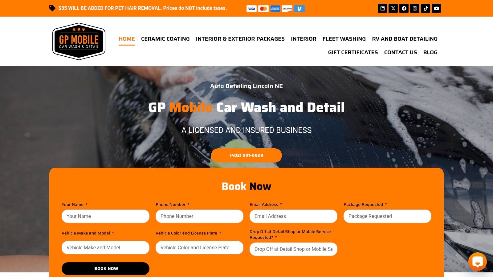 Screenshot from https://www.gpmobilecarwash.com