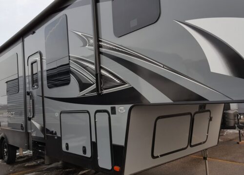 RV exterior detail.